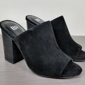 BP. Tale 2 Mule Sandal, Black Suede, Womens Size 5.5 M